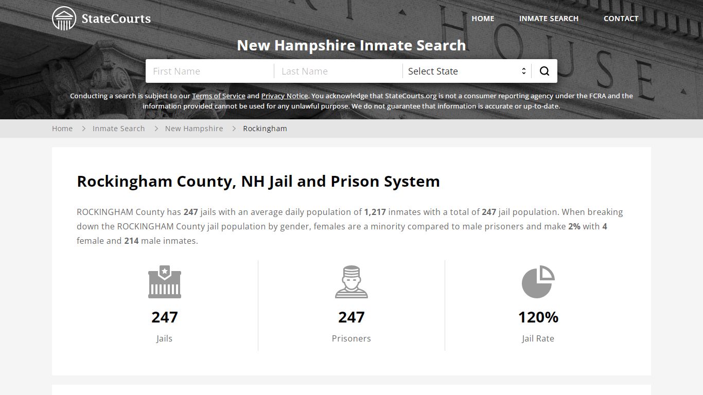 Rockingham County, NH Inmate Search - StateCourts