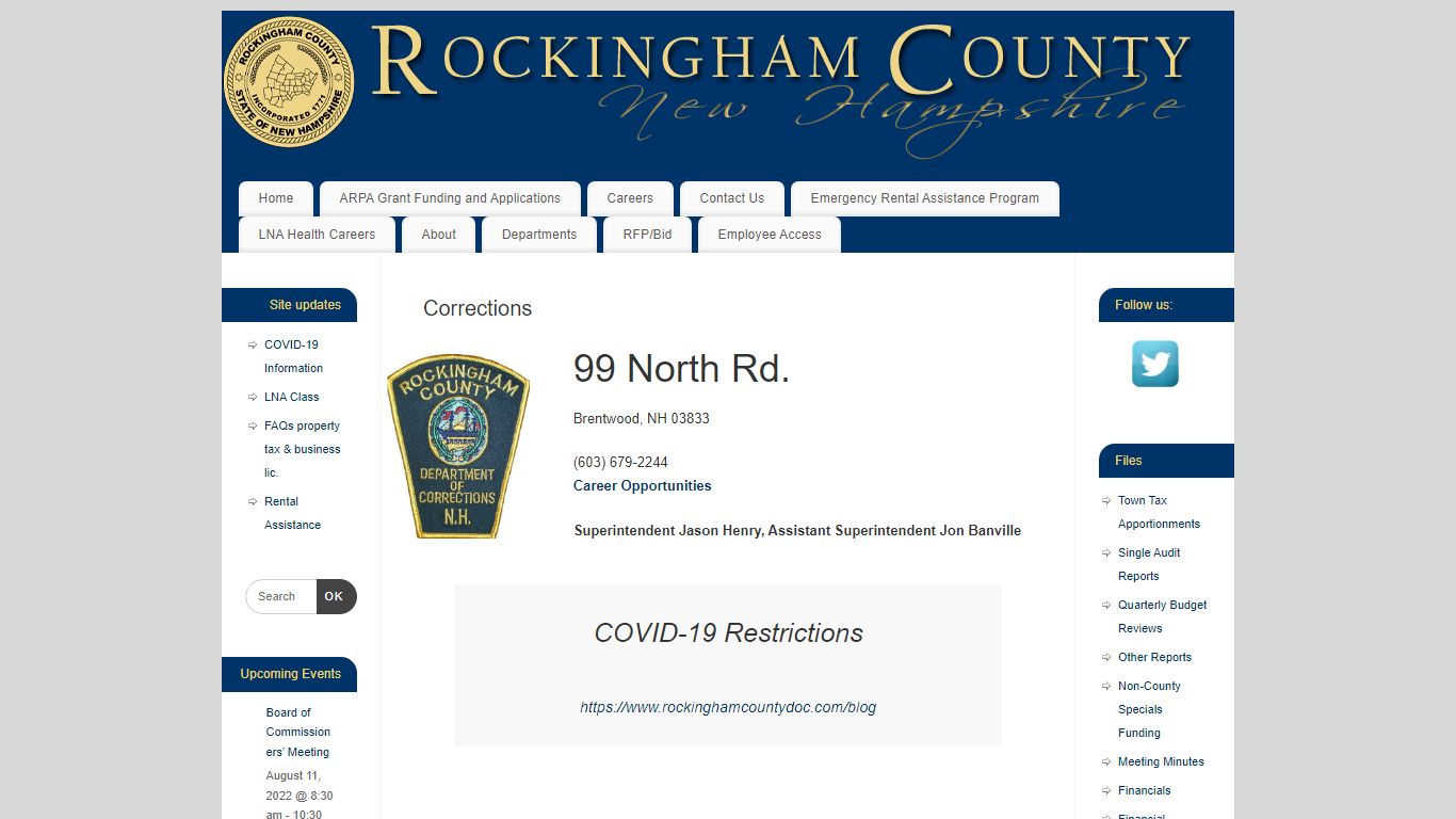 Corrections – Rockingham County, NH